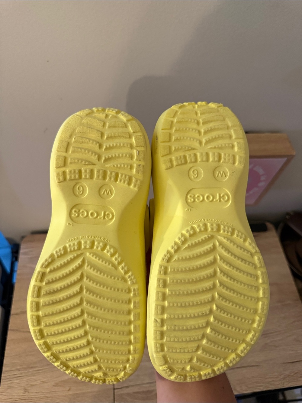 Yellow Platform Crocs - Size 6 - Picture 3 of 5